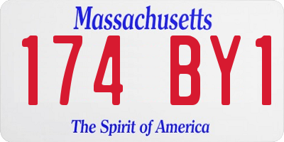 MA license plate 174BY1