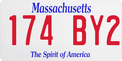 MA license plate 174BY2