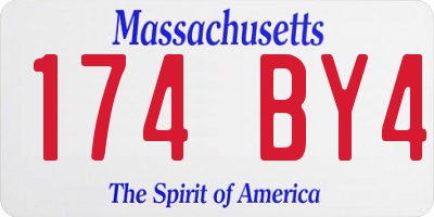 MA license plate 174BY4