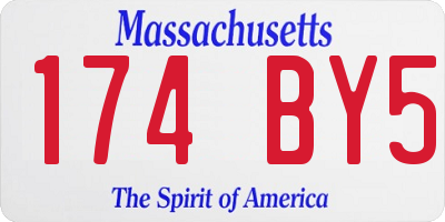 MA license plate 174BY5