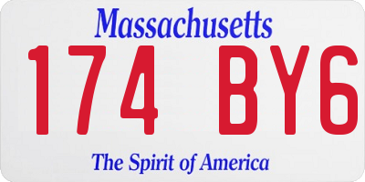 MA license plate 174BY6