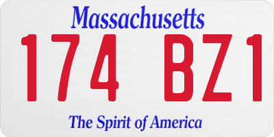 MA license plate 174BZ1