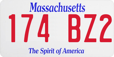 MA license plate 174BZ2