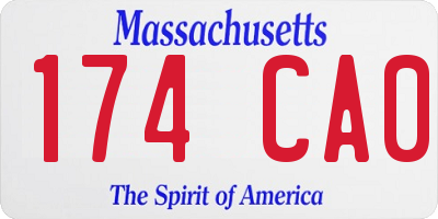 MA license plate 174CA0
