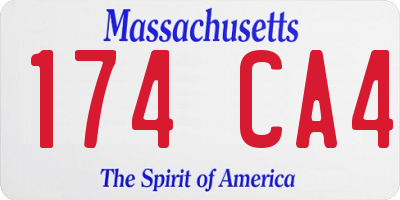 MA license plate 174CA4
