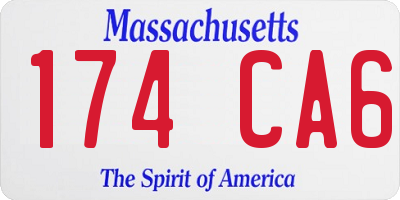 MA license plate 174CA6