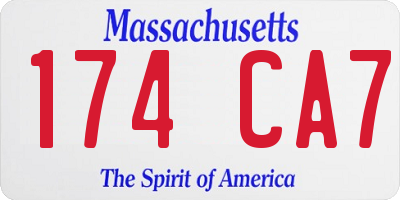 MA license plate 174CA7