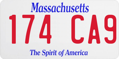 MA license plate 174CA9