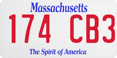 MA license plate 174CB3