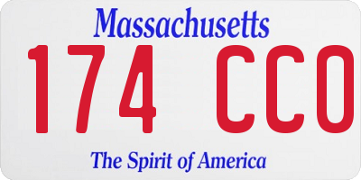 MA license plate 174CC0