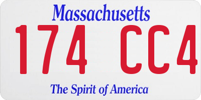 MA license plate 174CC4