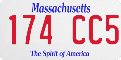 MA license plate 174CC5