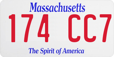 MA license plate 174CC7