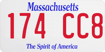 MA license plate 174CC8