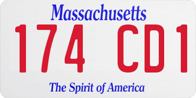 MA license plate 174CD1