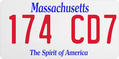 MA license plate 174CD7