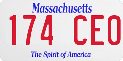 MA license plate 174CE0