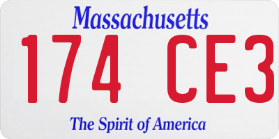MA license plate 174CE3