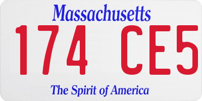 MA license plate 174CE5