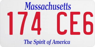 MA license plate 174CE6