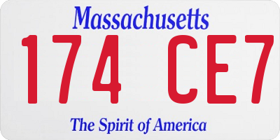 MA license plate 174CE7