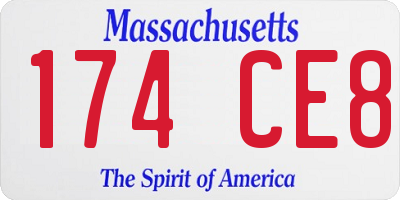 MA license plate 174CE8