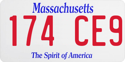 MA license plate 174CE9
