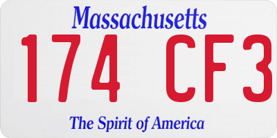 MA license plate 174CF3