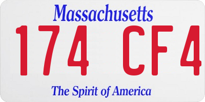 MA license plate 174CF4