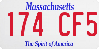 MA license plate 174CF5