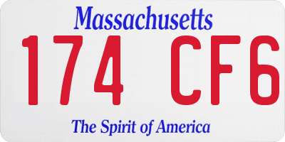 MA license plate 174CF6