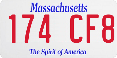 MA license plate 174CF8
