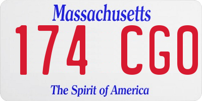MA license plate 174CG0