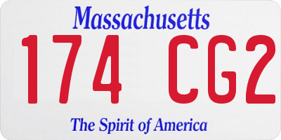 MA license plate 174CG2
