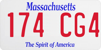 MA license plate 174CG4