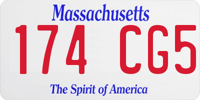 MA license plate 174CG5
