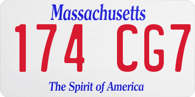 MA license plate 174CG7