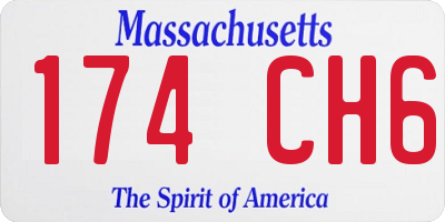 MA license plate 174CH6