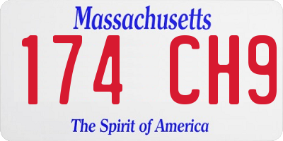 MA license plate 174CH9