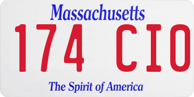 MA license plate 174CI0