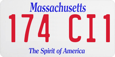 MA license plate 174CI1