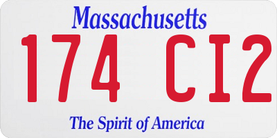 MA license plate 174CI2