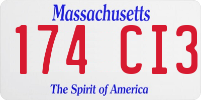 MA license plate 174CI3