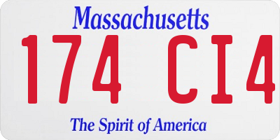 MA license plate 174CI4