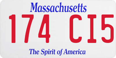MA license plate 174CI5