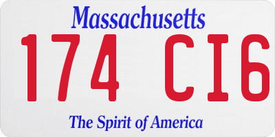 MA license plate 174CI6