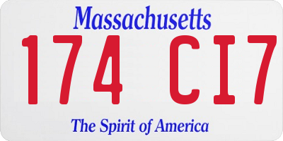 MA license plate 174CI7