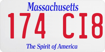 MA license plate 174CI8