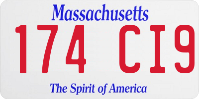 MA license plate 174CI9