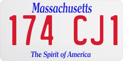 MA license plate 174CJ1